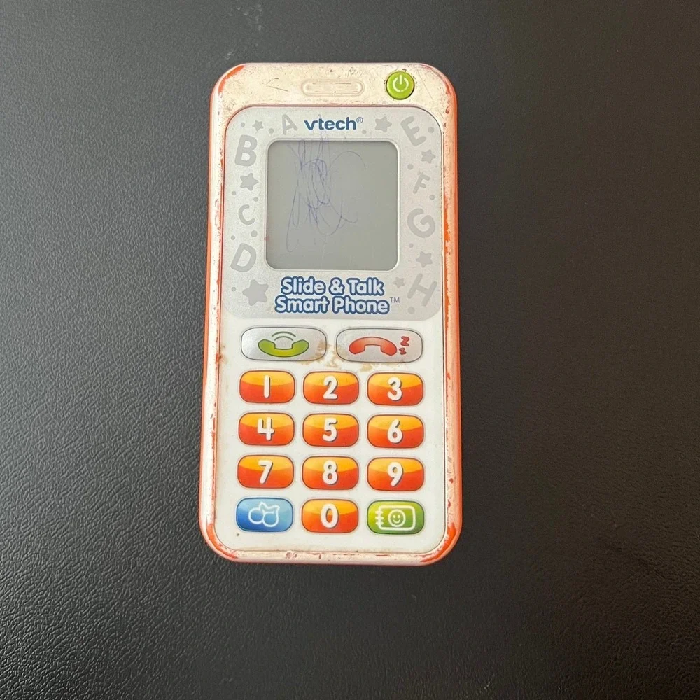 VTech Slide & Talk Smart Phone Orange White Learning Toy A-Z Keyboard 1204